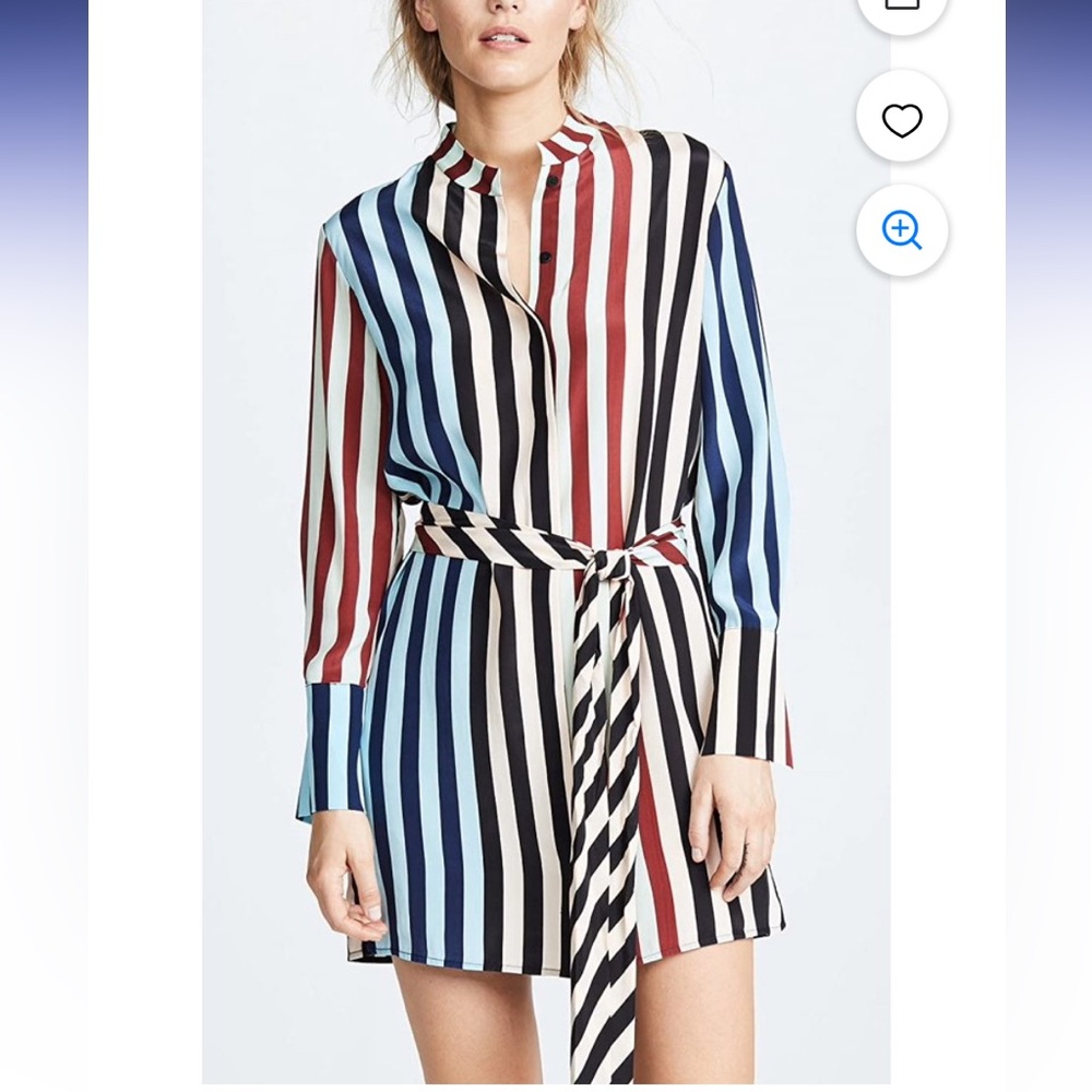 NEW DIANE VON FURSTENBERG
Striped silk shirt dress sz large